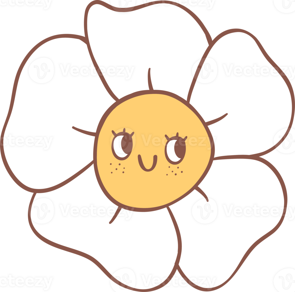 Groovy retro summer flower png