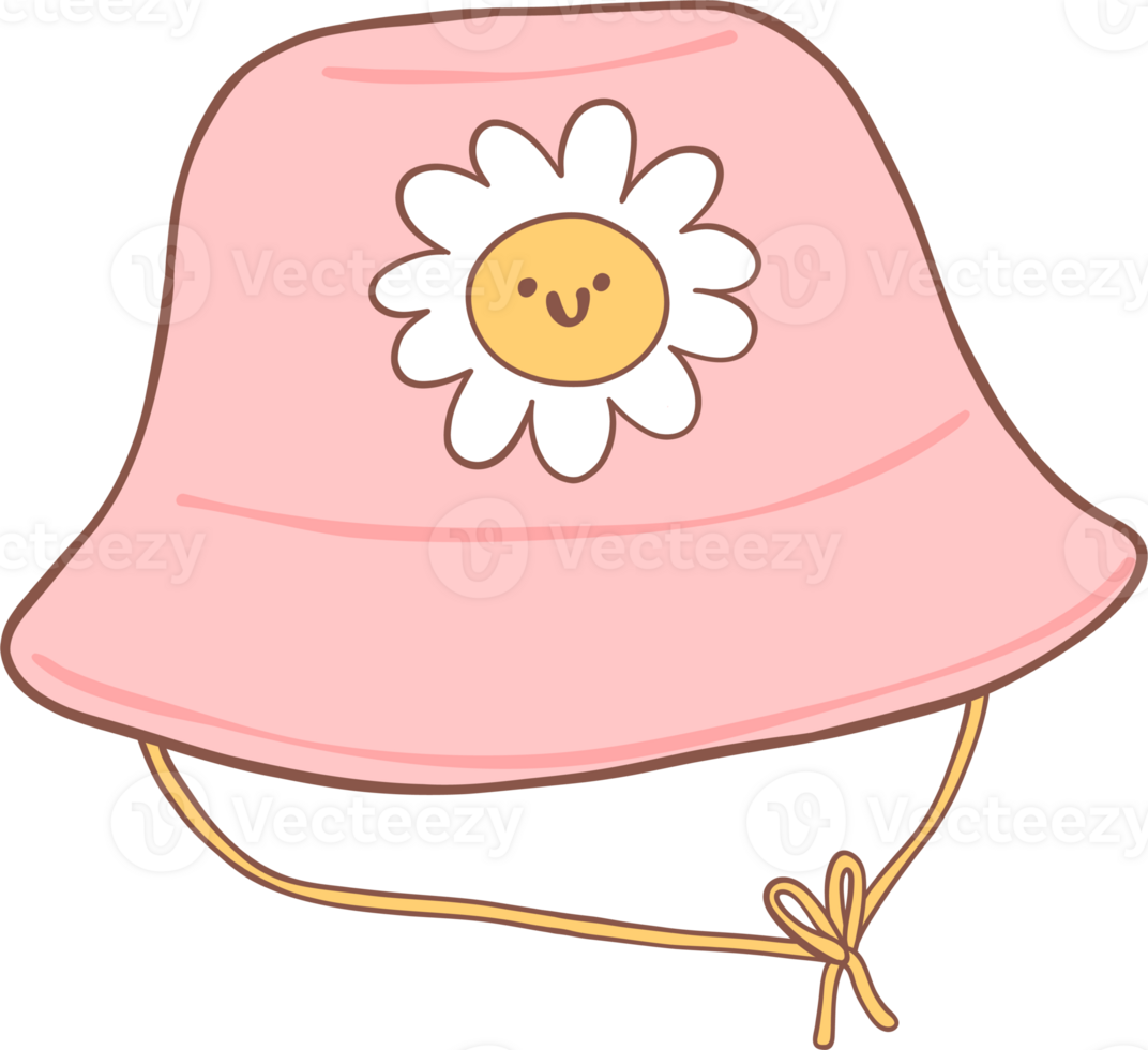 Groovy retro summer bucket hat png