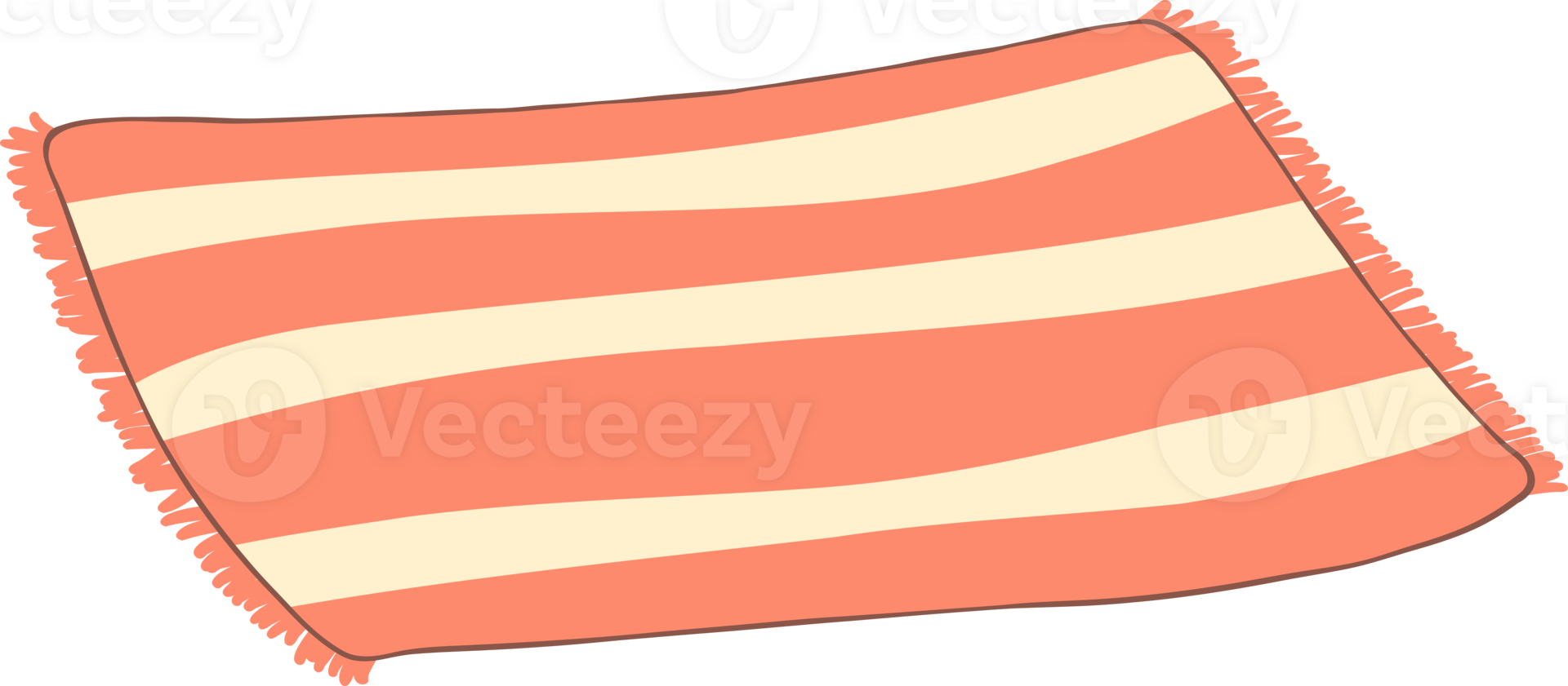 Groovy retro summer beach mat png