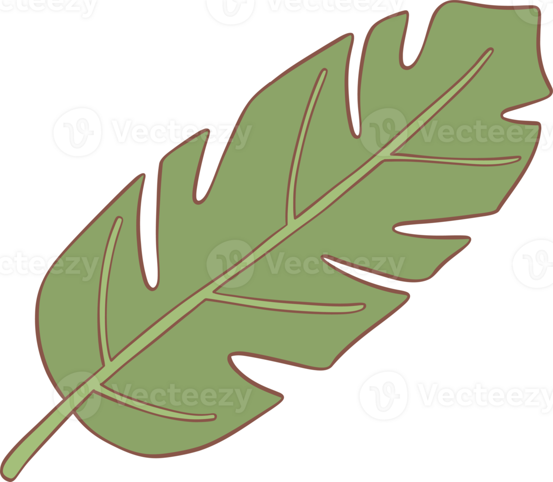 Groovy retro summer banana leaf png