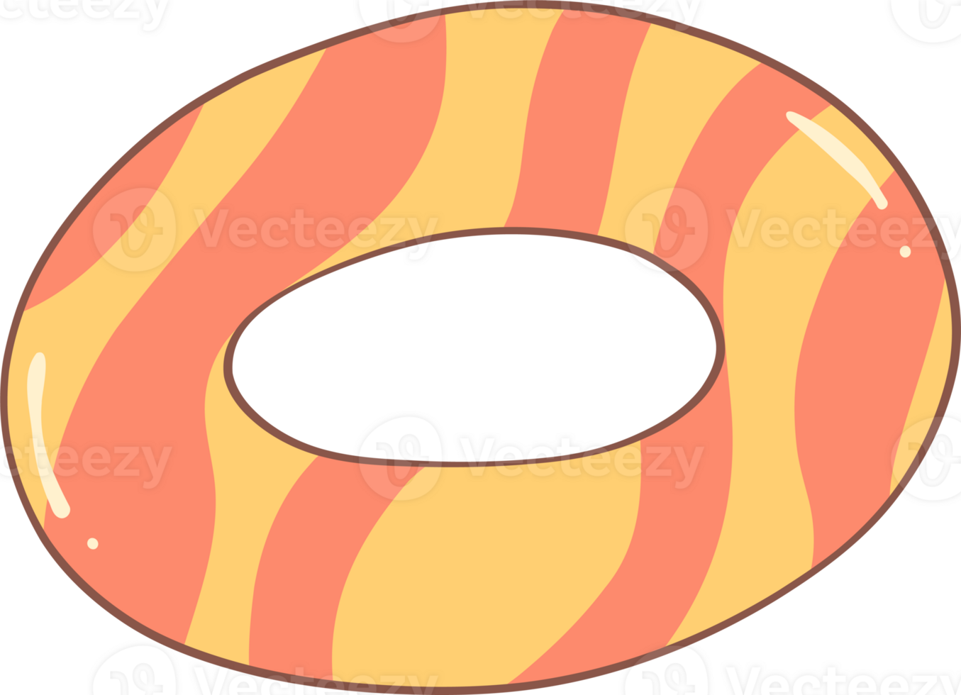 Groovy retro summer swiming ring png