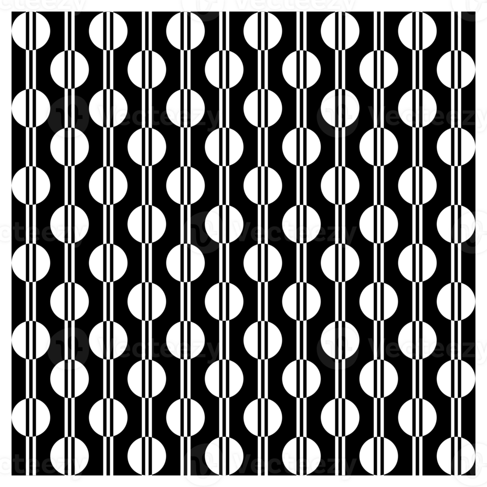 Retro Black And White 1960s Style Circles And Stripes Pattern png