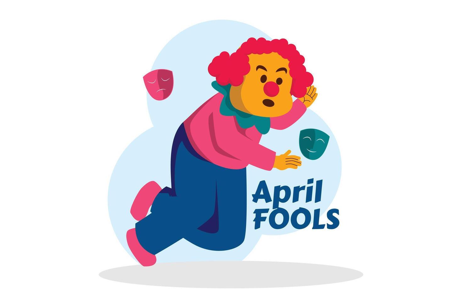 April Fools Flat Illustration Design vector