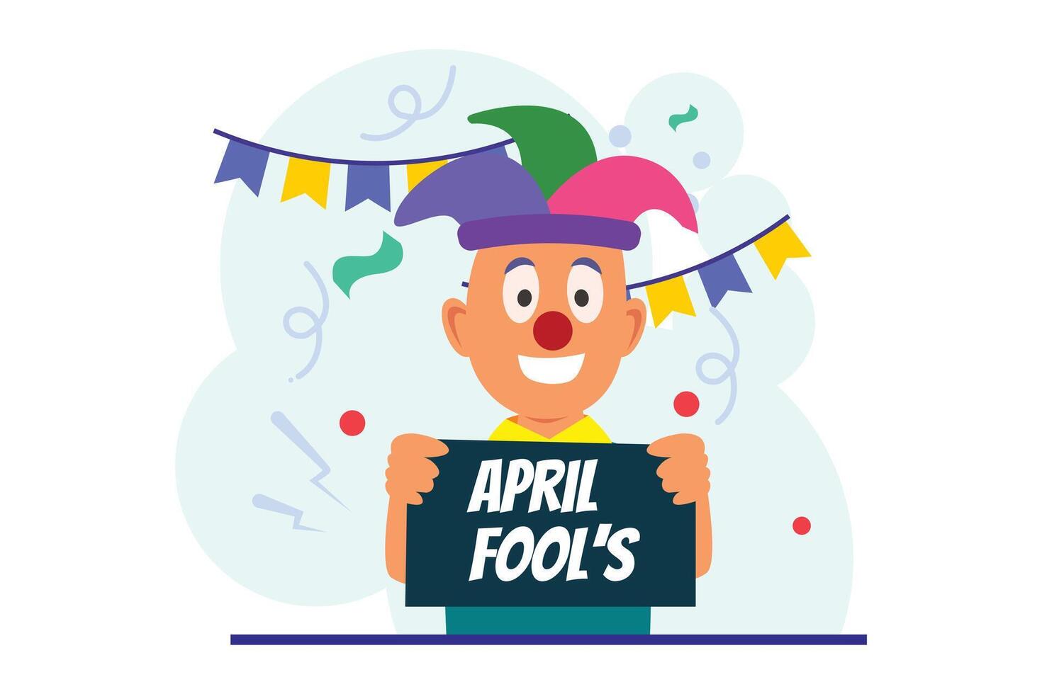 April Fools Flat Illustration Design vector