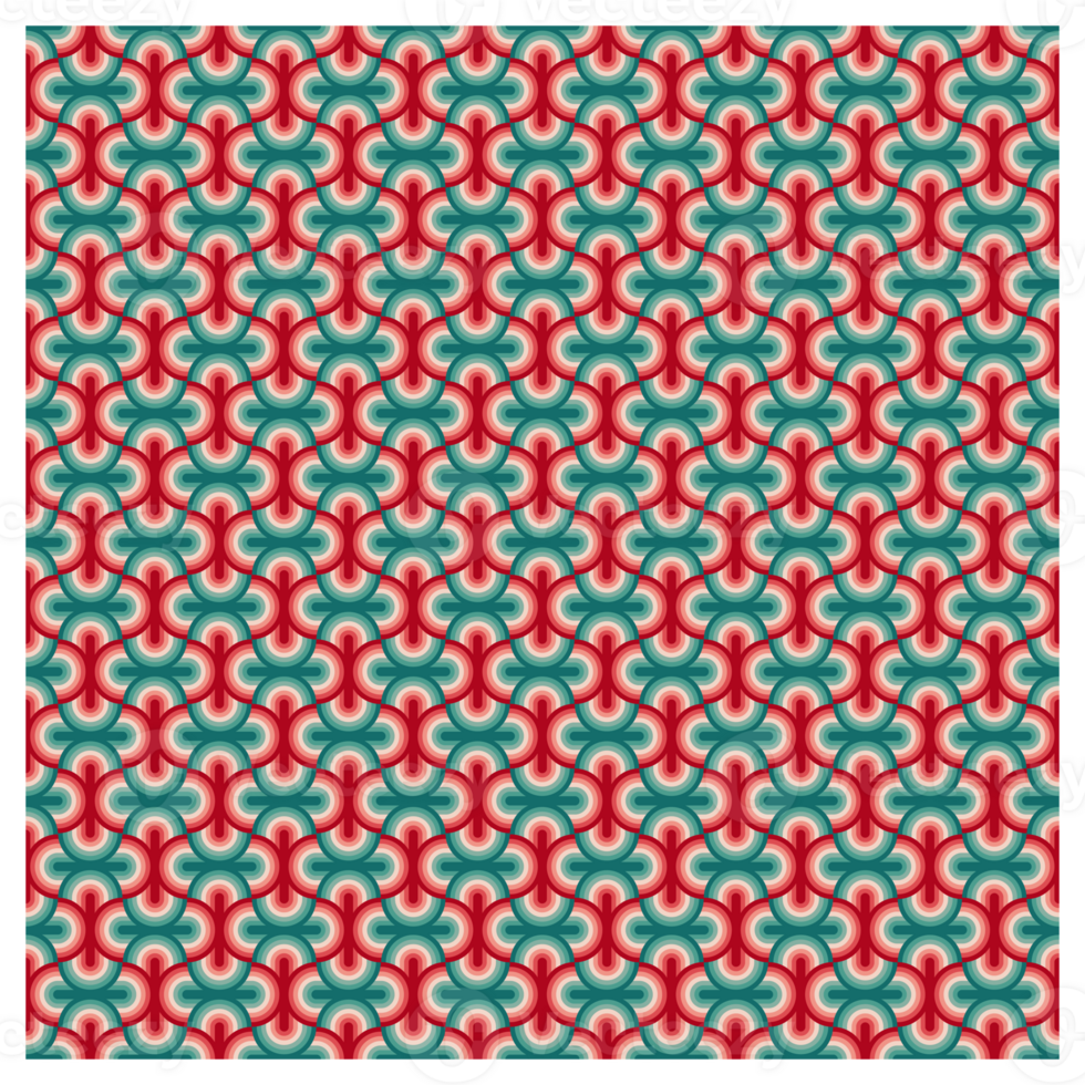 Retro 1970s Style Red And Green Mid Century Pattern png