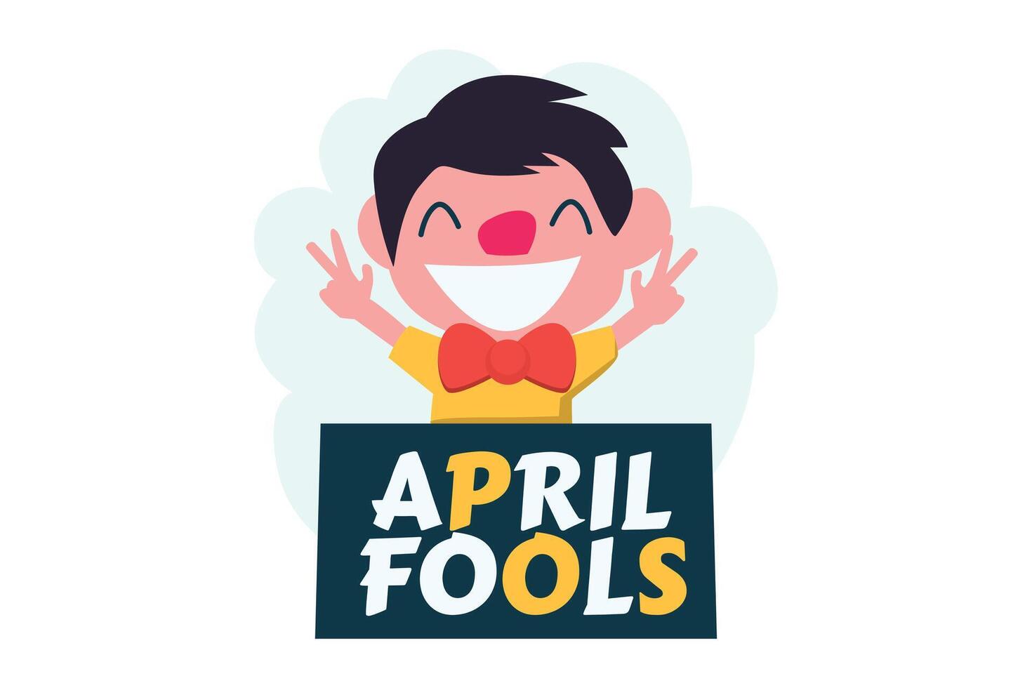 April Fools Flat Illustration Design vector