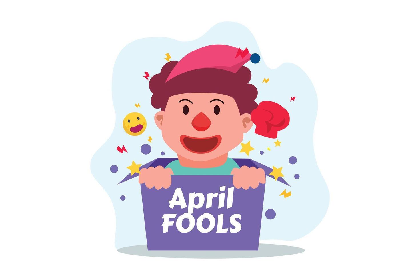 April Fools Flat Illustration Design vector