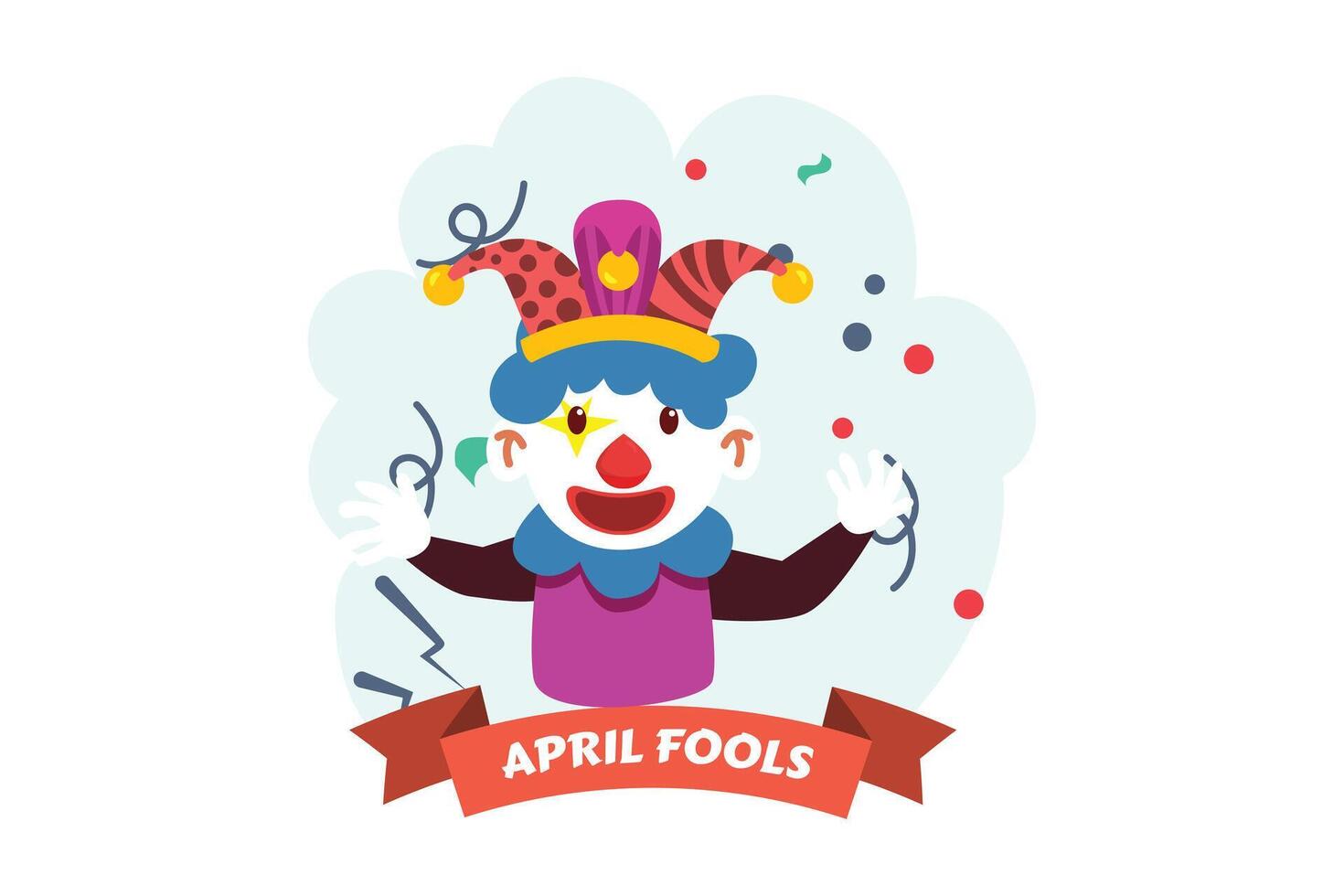 April Fools Flat Illustration Design vector