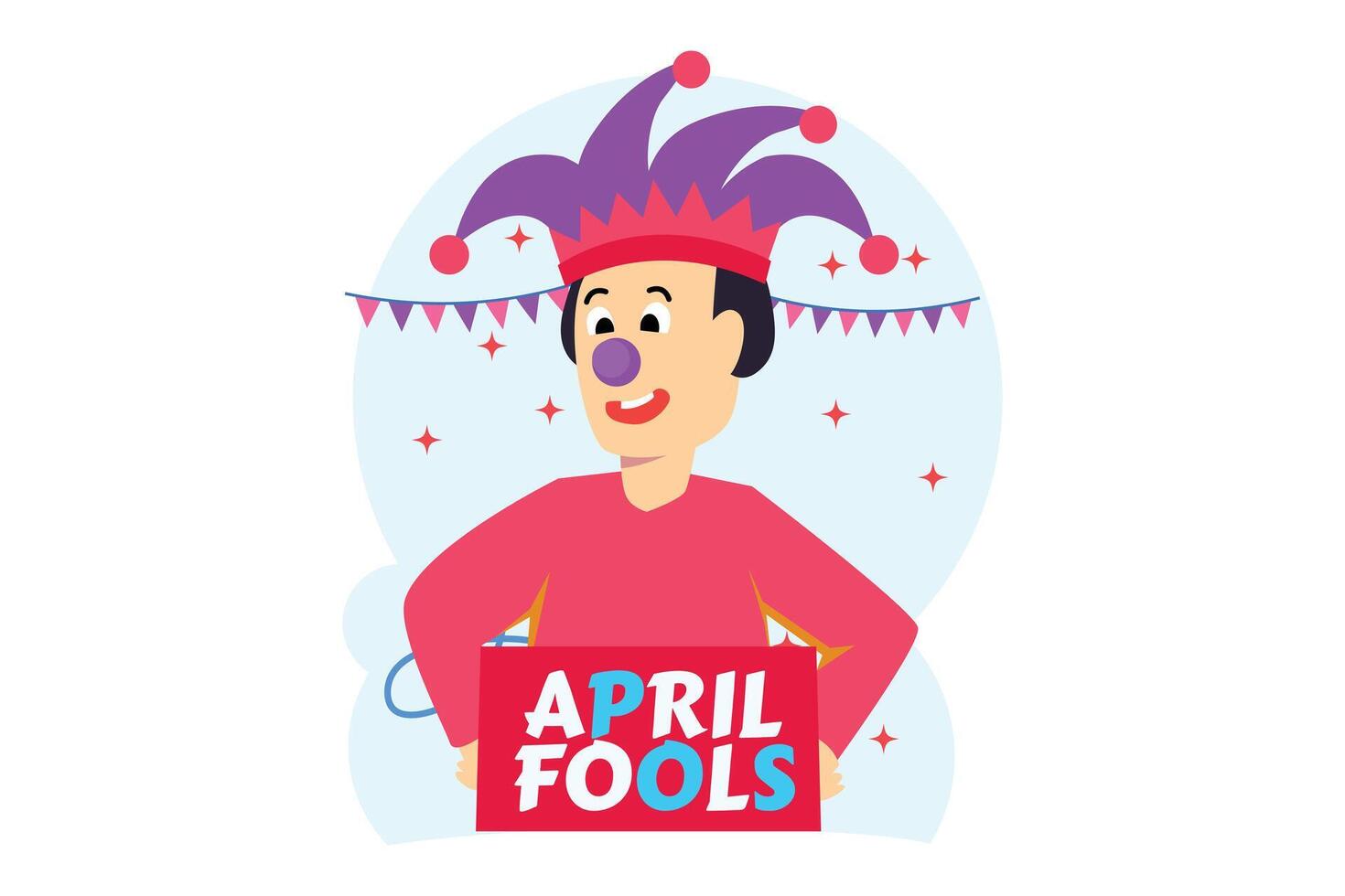 April Fools Flat Illustration Design vector