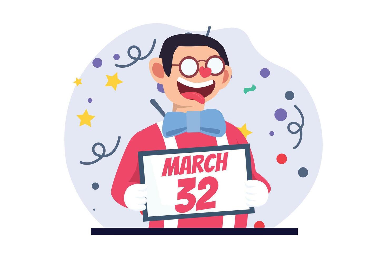 April Fools Flat Illustration Design vector