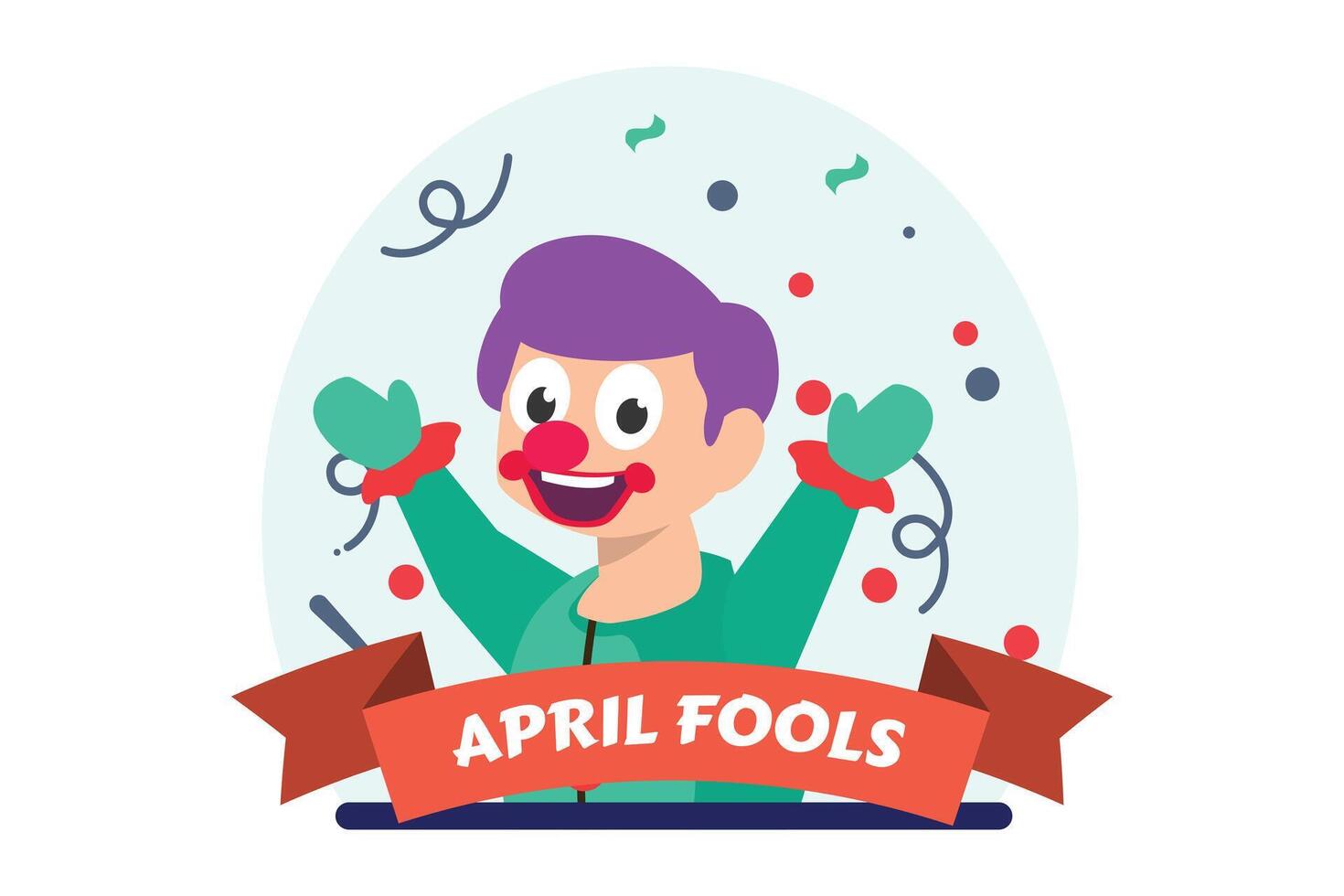 April Fools Flat Illustration Design vector