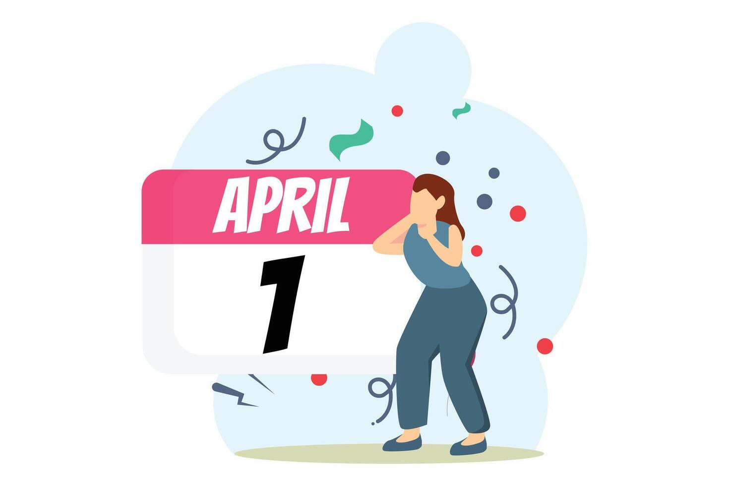 April Fools Flat Illustration Design vector