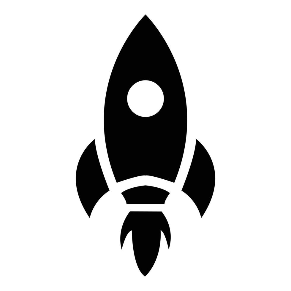 Rocket icon. Black Rocket isolated on white background. Rocket launcher icon. illustration. EPS 10 vector