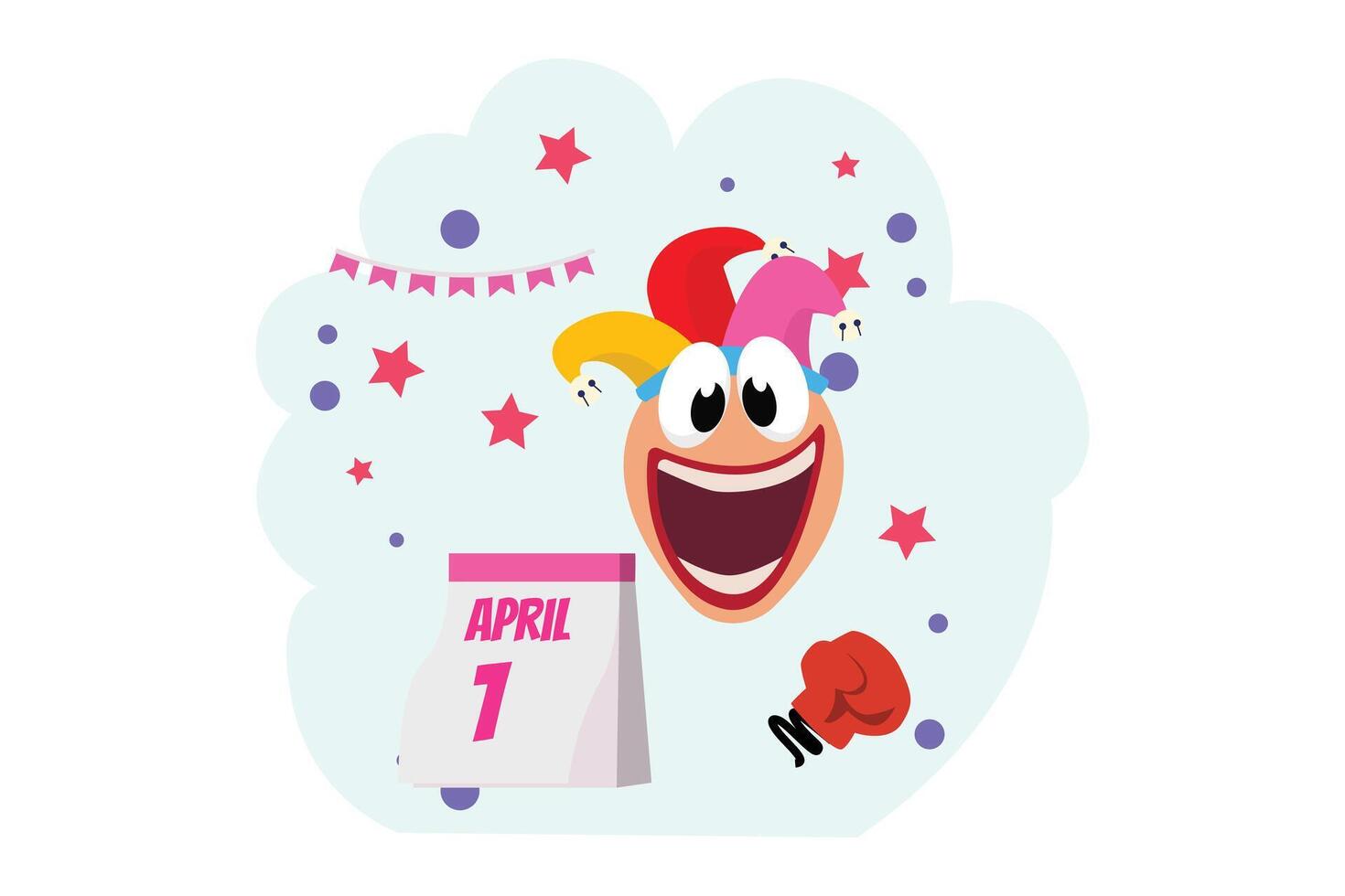 April Fools Flat Illustration Design vector