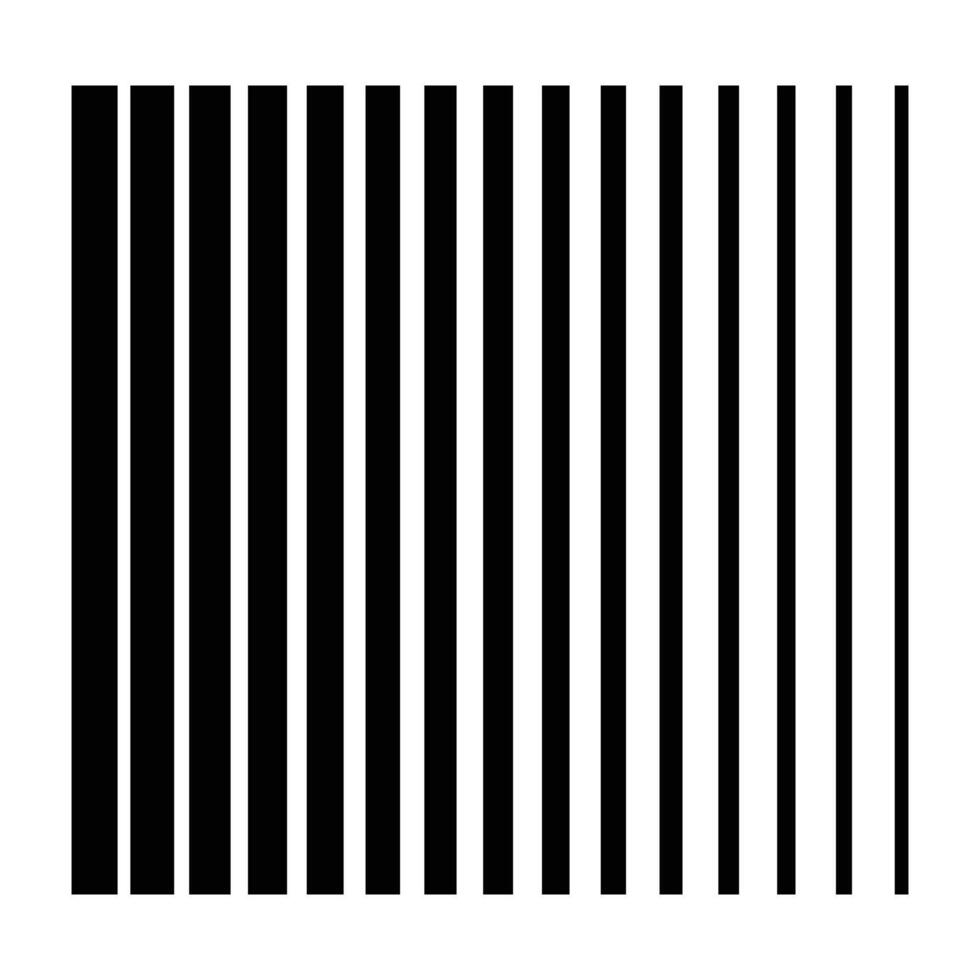 Horizontal line pattern. From thin line to thick. Parallel stripe. Black streak on white background. Abstract retro striped halftone background. illustration. vector