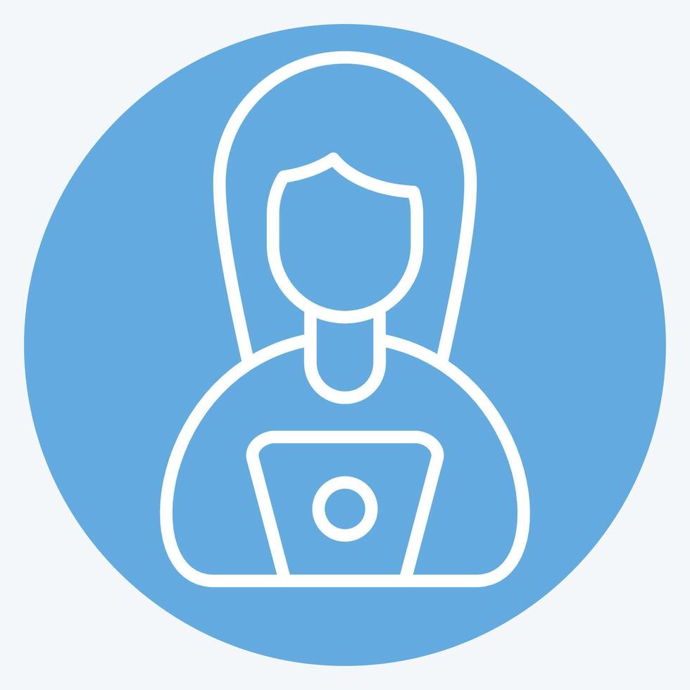 Icon Work from Remote Working. related to Remote Working symbol. blue eyes style. simple design illustration vector