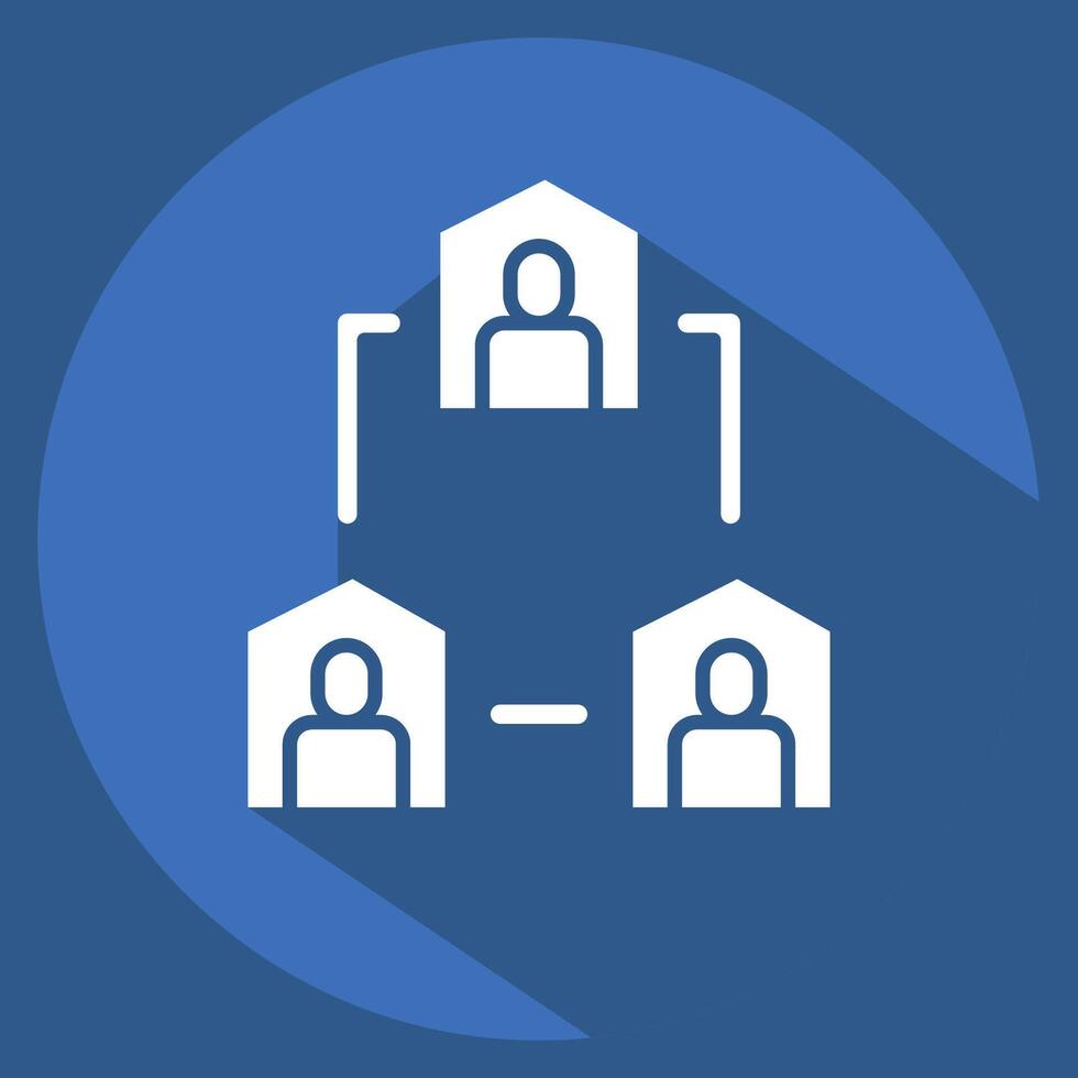 Icon Team Collaboration. related to Remote Working symbol. long shadow style. simple design illustration vector