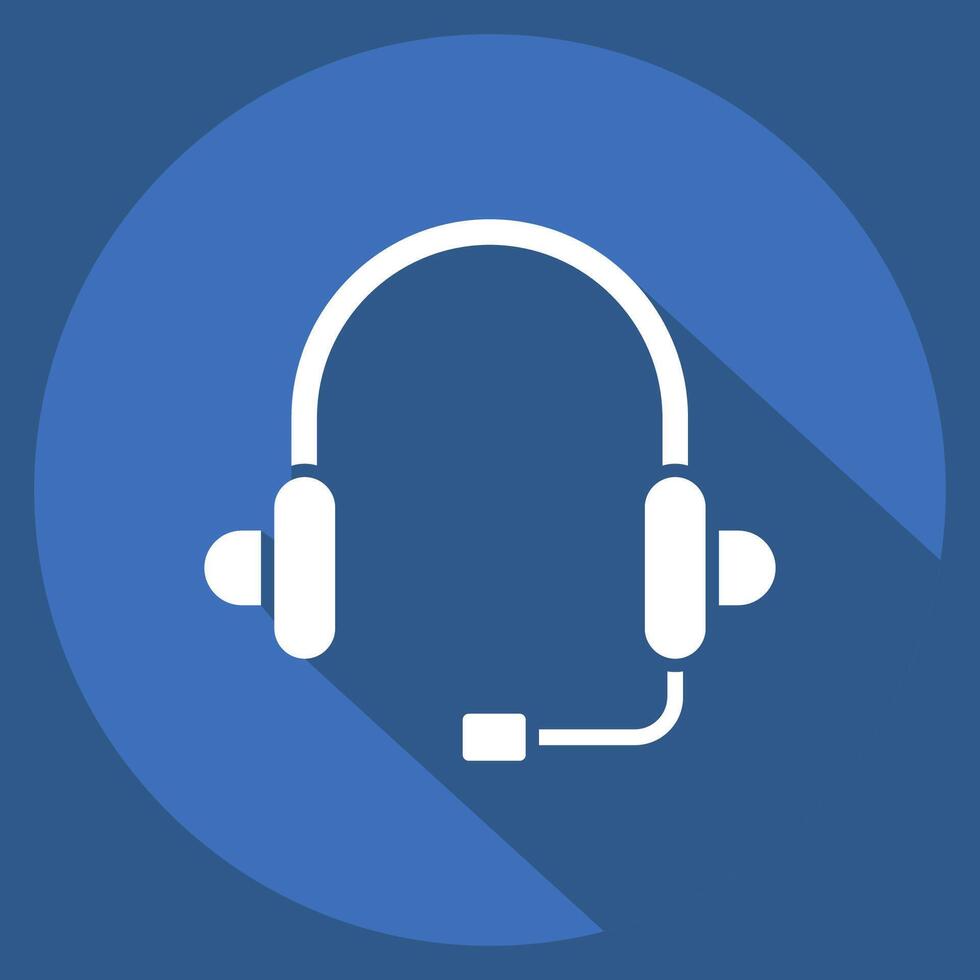 Icon Support. related to Remote Working symbol. long shadow style. simple design illustration vector