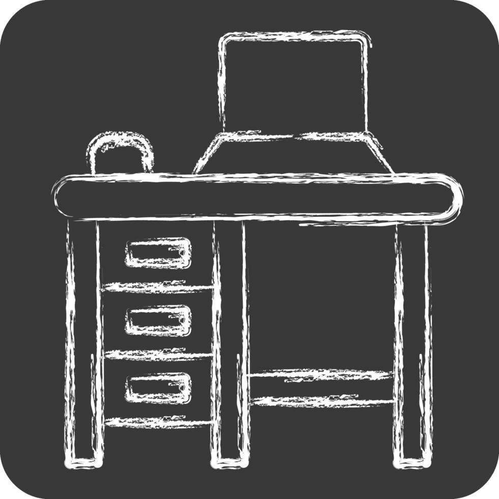 Icon Workplace. related to Remote Working symbol. chalk Style. simple design illustration vector
