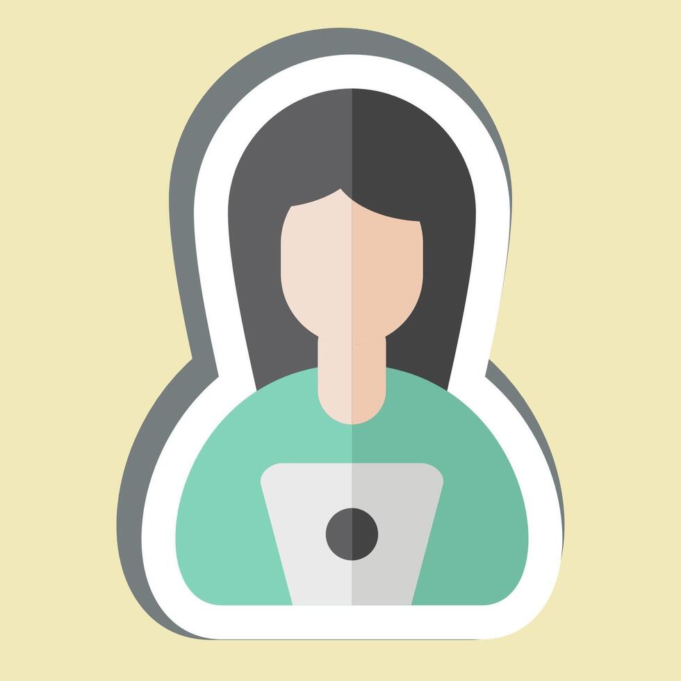Sticker Work from Remote Working. related to Remote Working symbol. simple design illustration vector