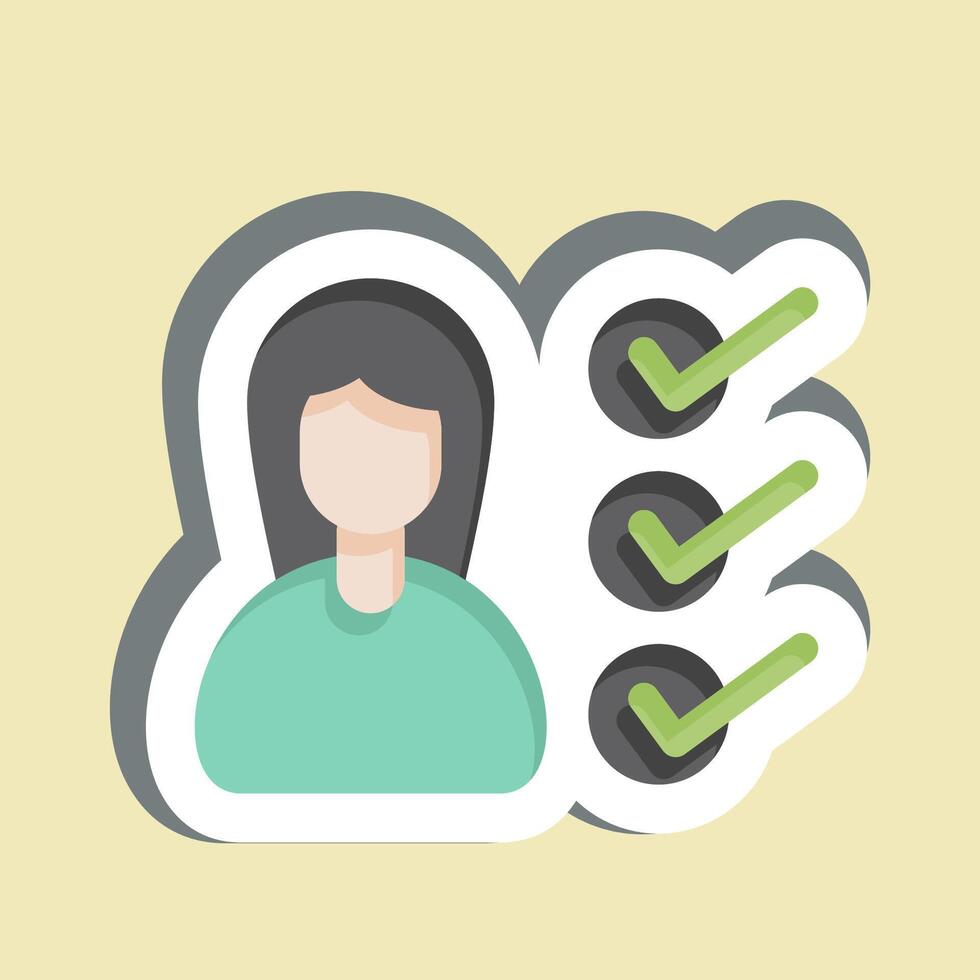 Sticker Work Tasks. related to Remote Working symbol. simple design illustration vector