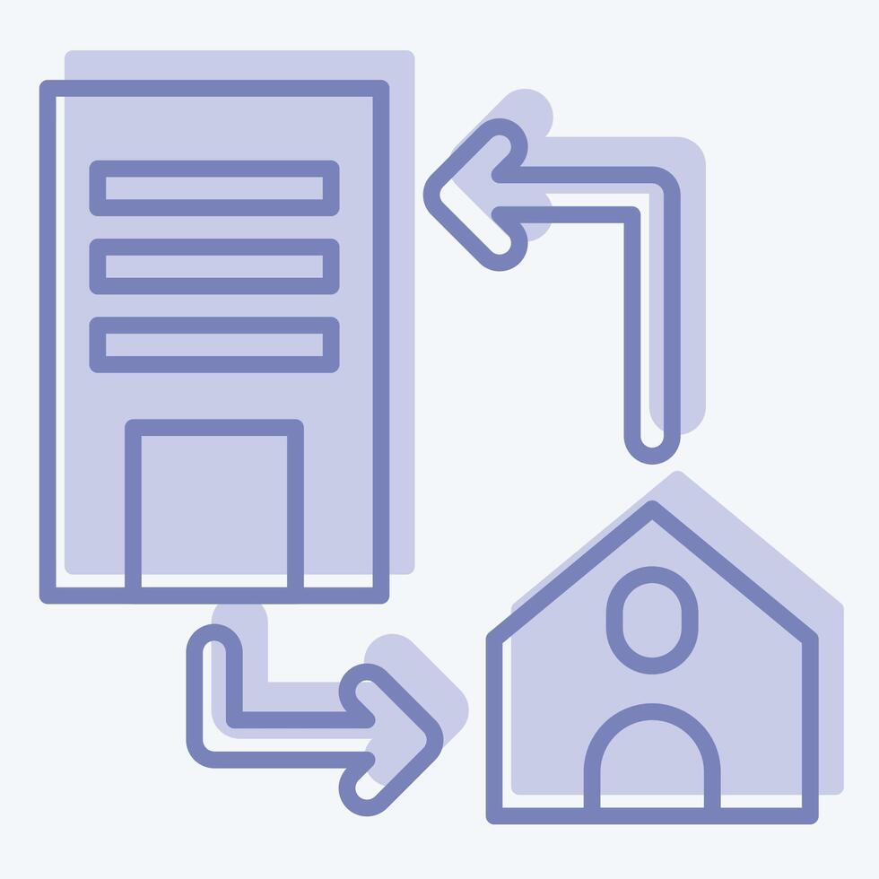 Icon Connection Office. related to Remote Working symbol. two tone style. simple design illustration vector