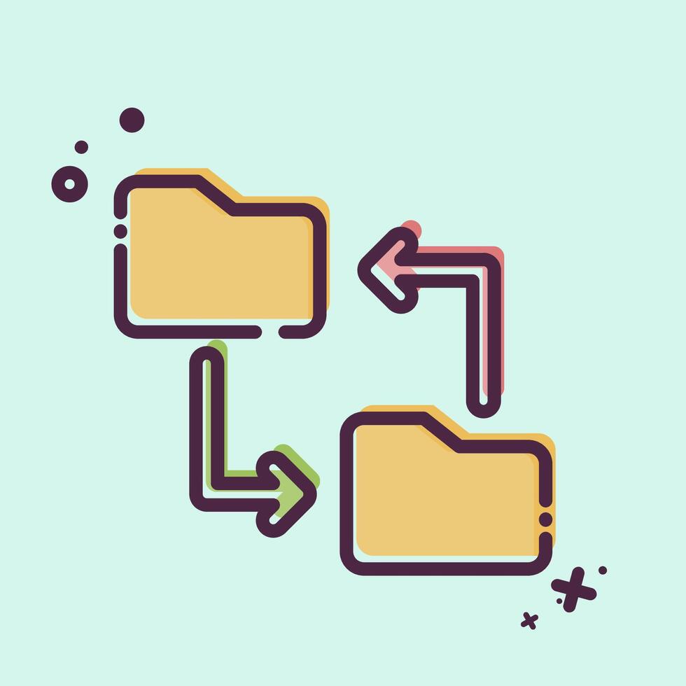Icon File Sharing. related to Remote Working symbol. MBE style. simple design illustration vector