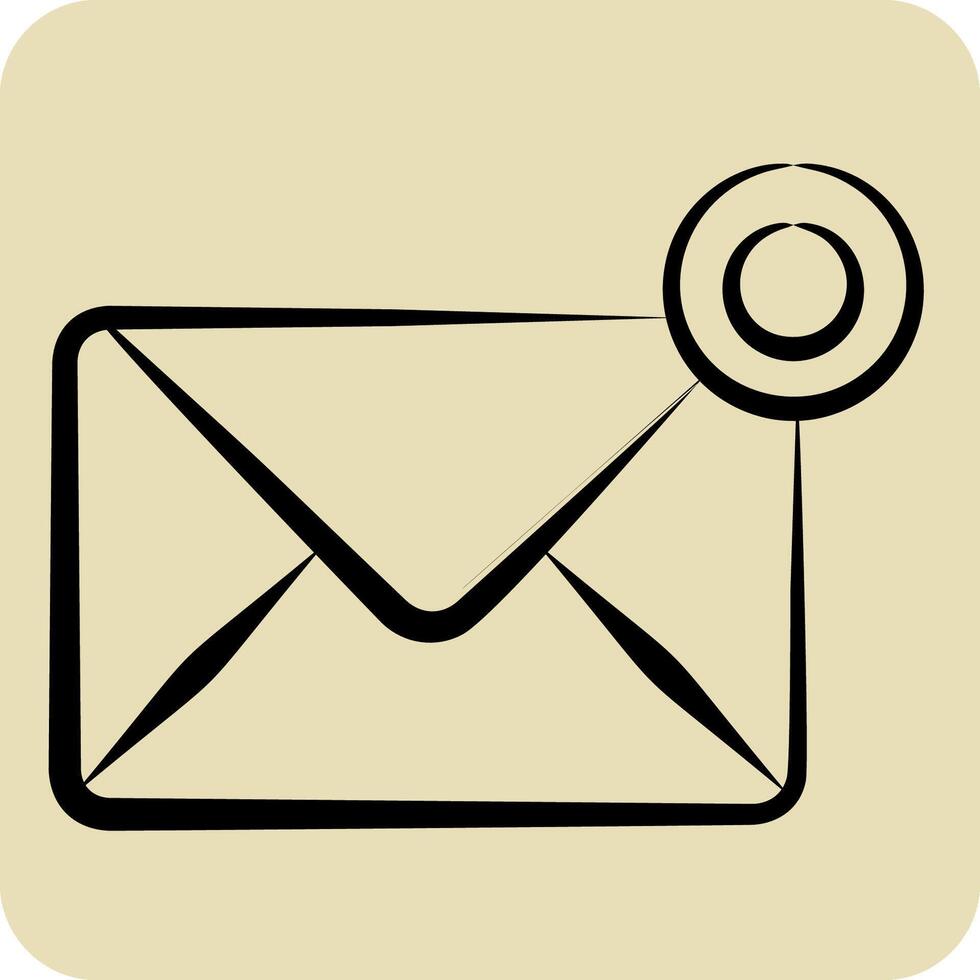 Icon Notification. related to Remote Working symbol. hand drawn style. simple design illustration vector