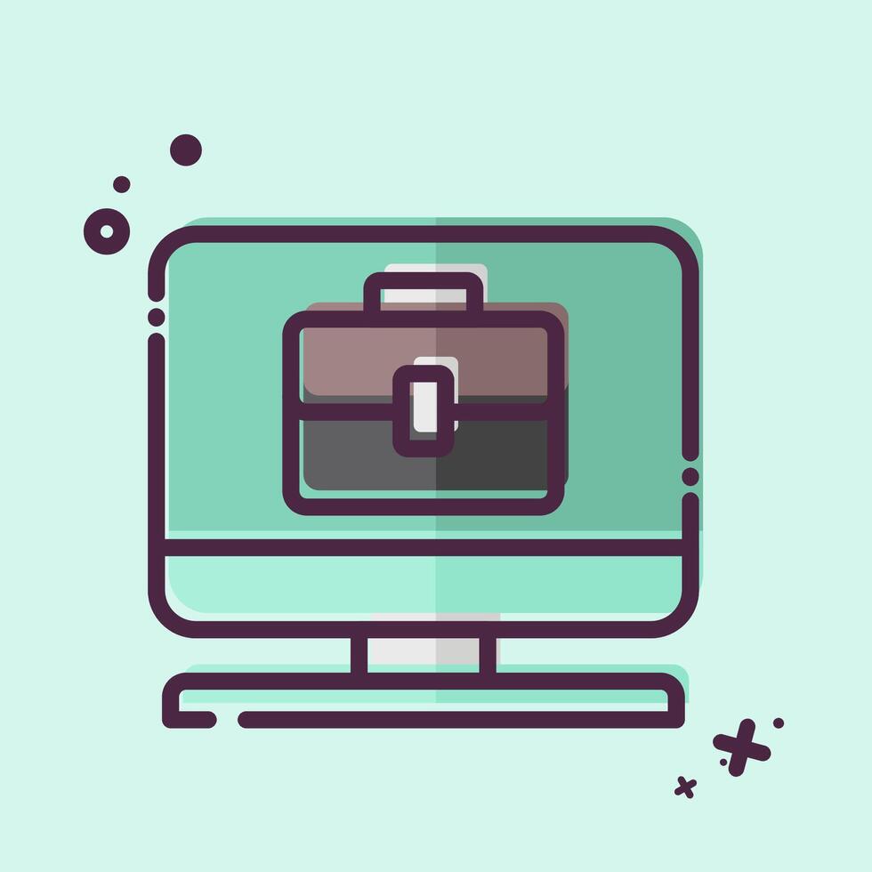 Icon Remote Worker. related to Remote Working symbol. MBE style. simple design illustration vector