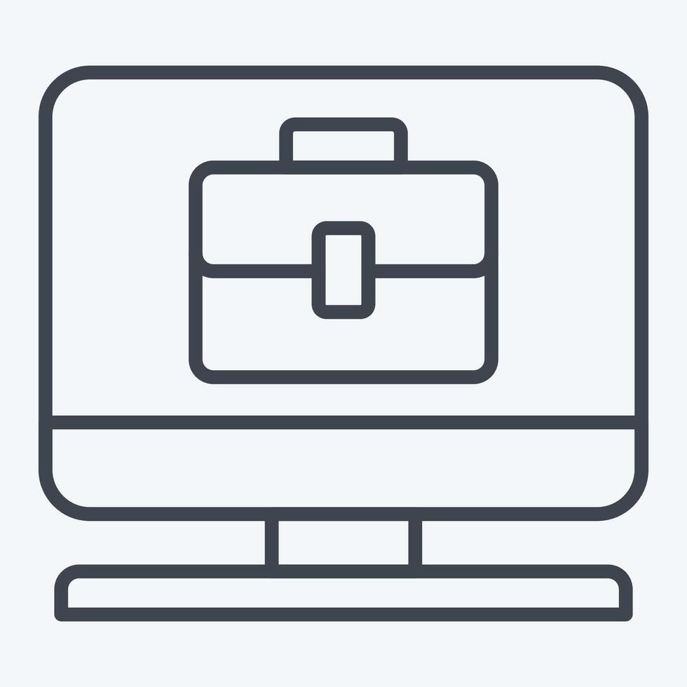 Icon Remote Worker. related to Remote Working symbol. line style. simple design illustration vector