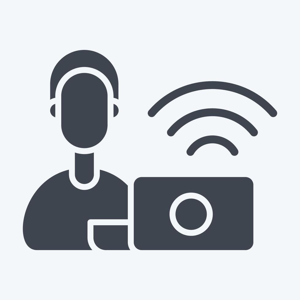 Icon Remote Working Office. related to Remote Working symbol. glyph style. simple design illustration vector