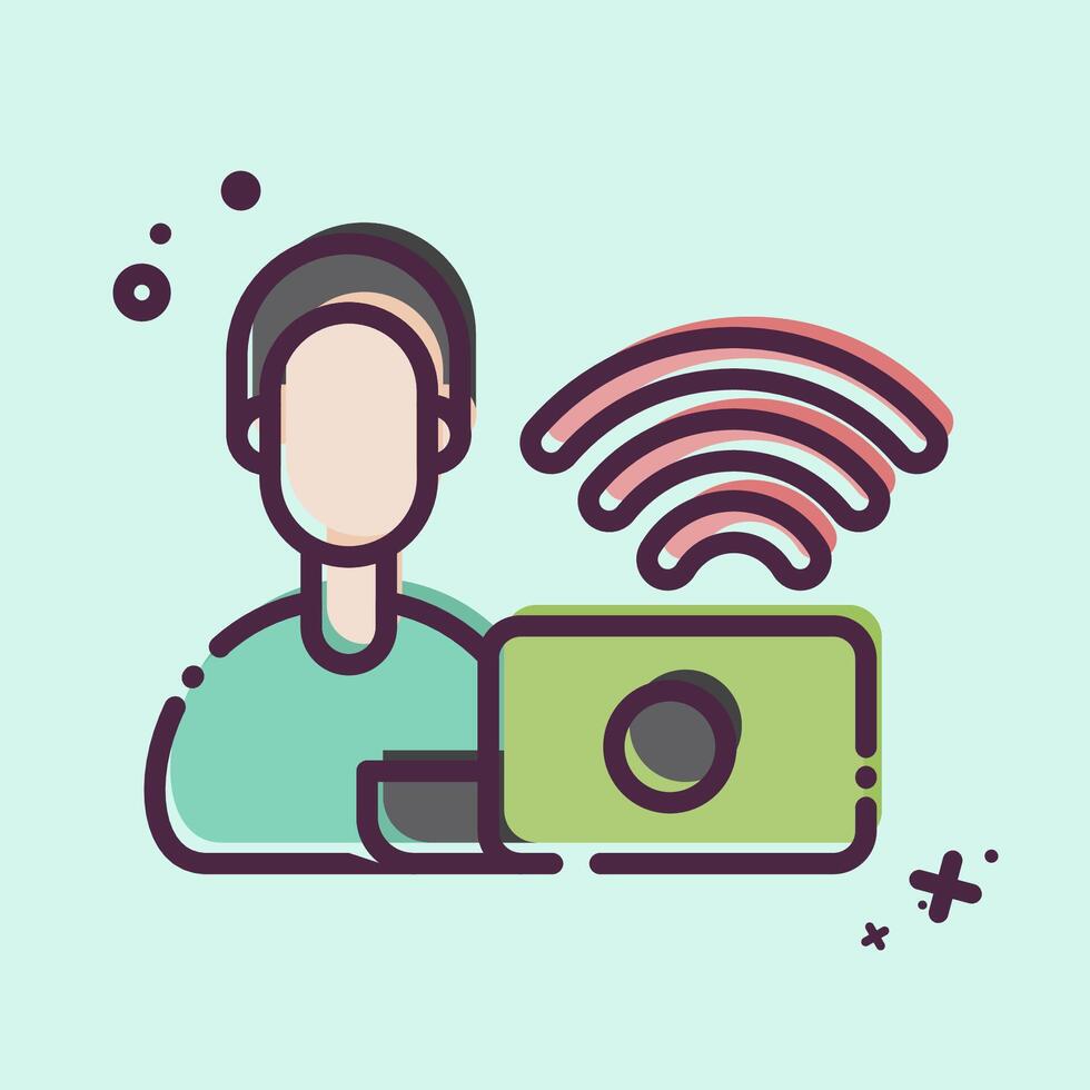 Icon Remote Working Office. related to Remote Working symbol. MBE style. simple design illustration vector