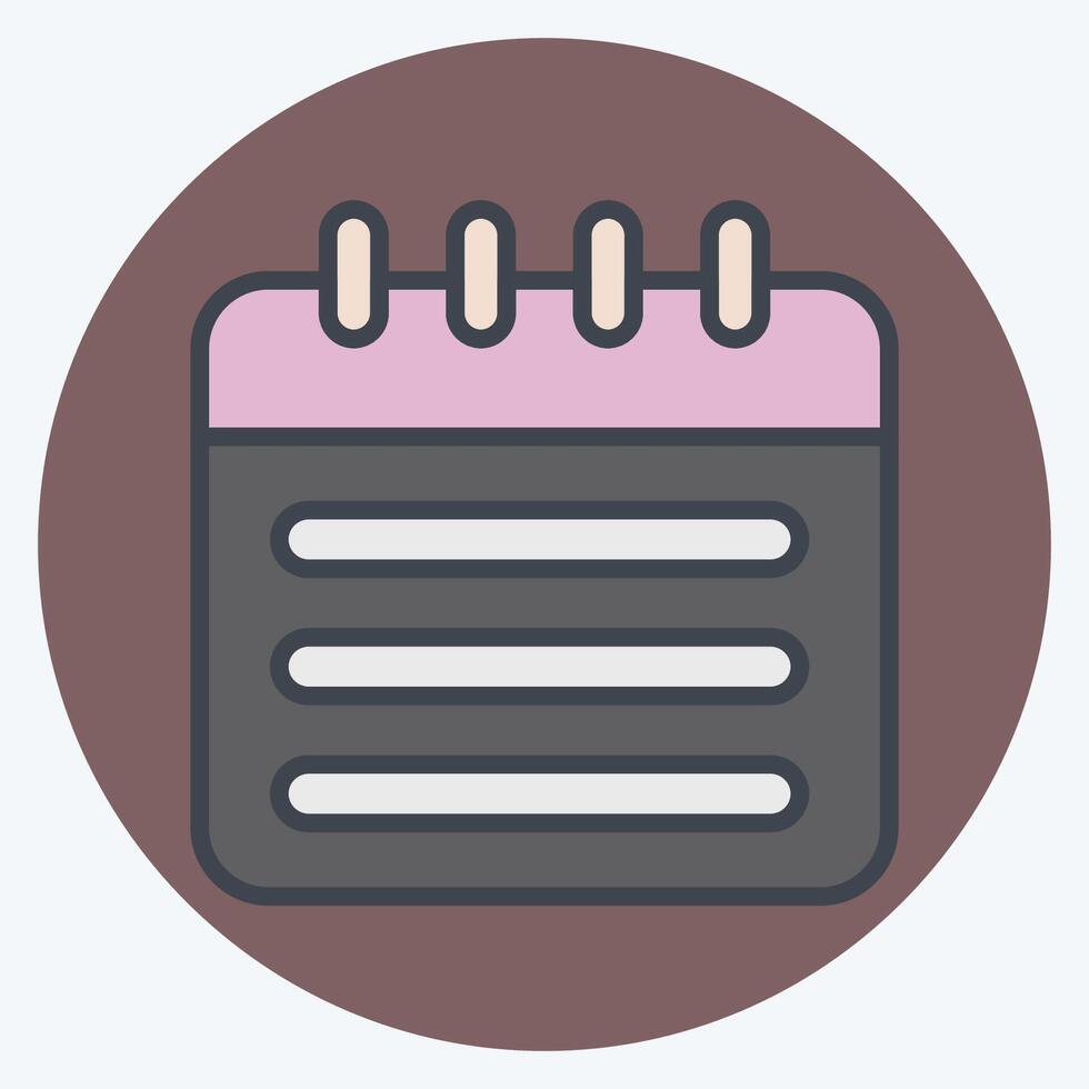 Icon Schedulling. related to Remote Working symbol. color mate style. simple design illustration vector