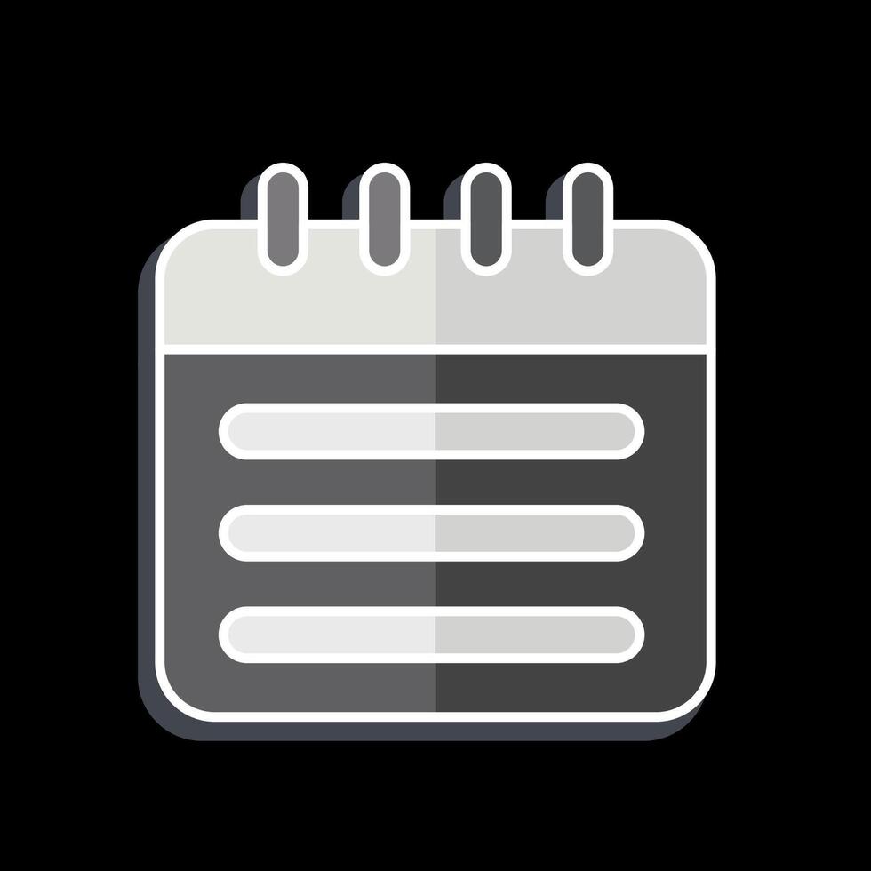 Icon Schedulling. related to Remote Working symbol. glossy style. simple design illustration vector