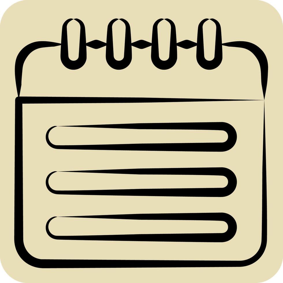Icon Schedulling. related to Remote Working symbol. hand drawn style. simple design illustration vector
