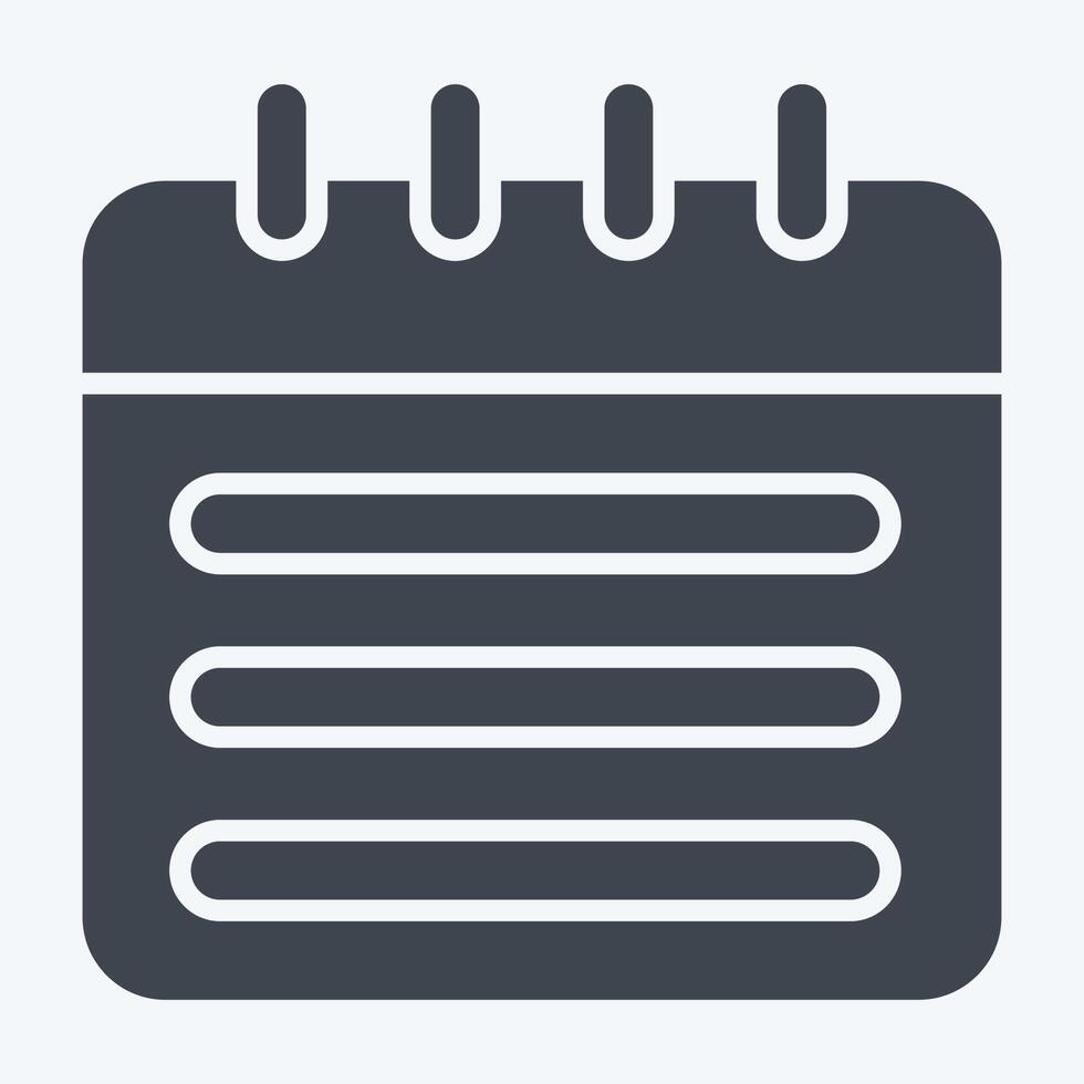 Icon Schedulling. related to Remote Working symbol. glyph style. simple design illustration vector