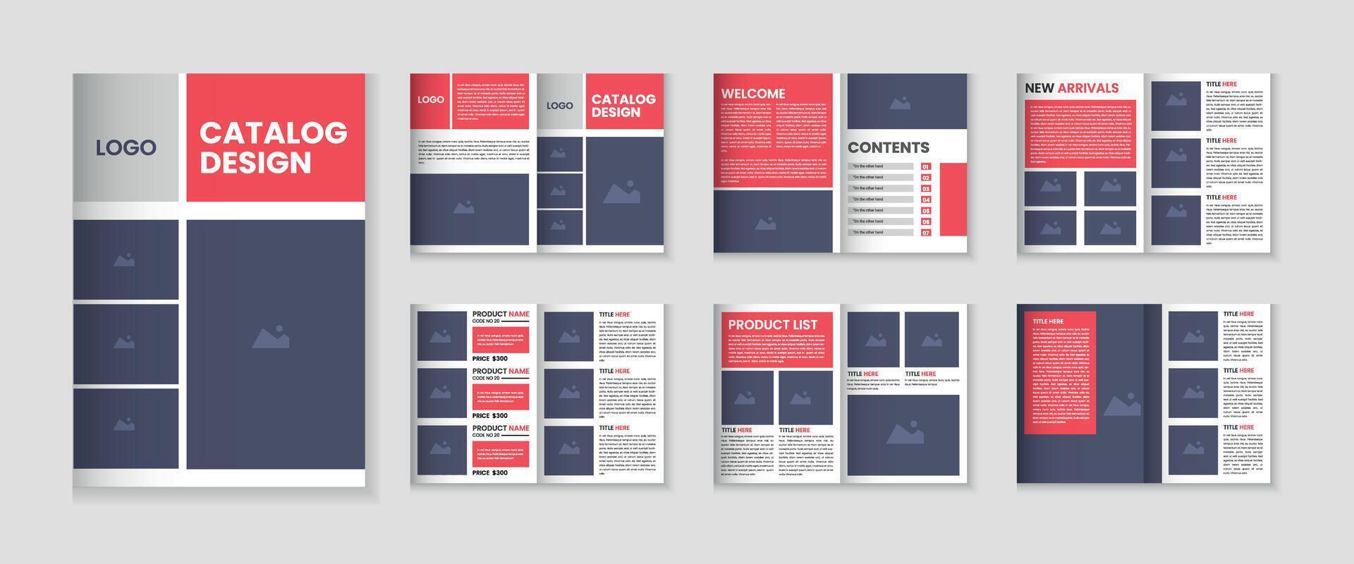 Catalog design or 12 pages product catalogue template design vector