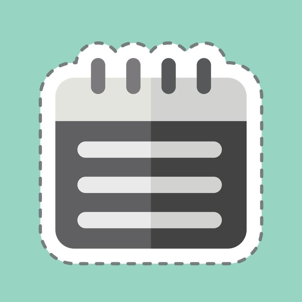 Sticker line cut Schedulling. related to Remote Working symbol. simple design illustration vector
