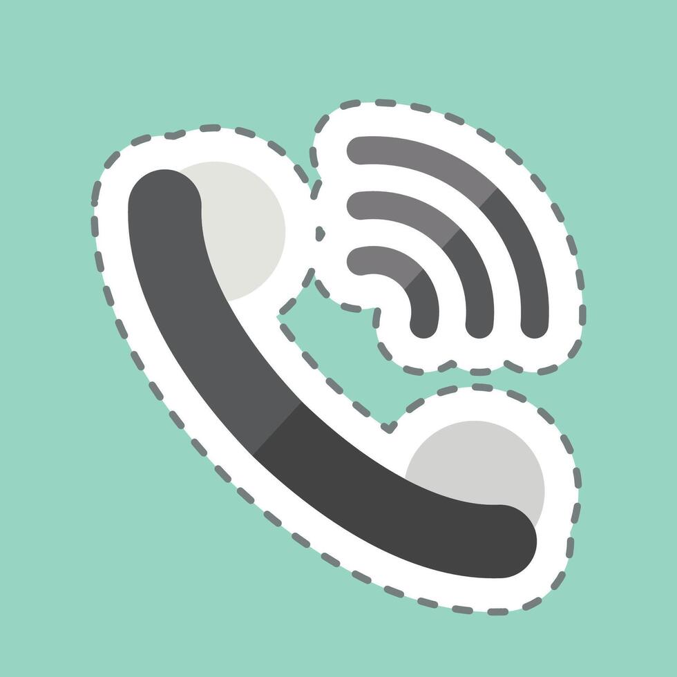 Sticker line cut Calling. related to Remote Working symbol. simple design illustration vector