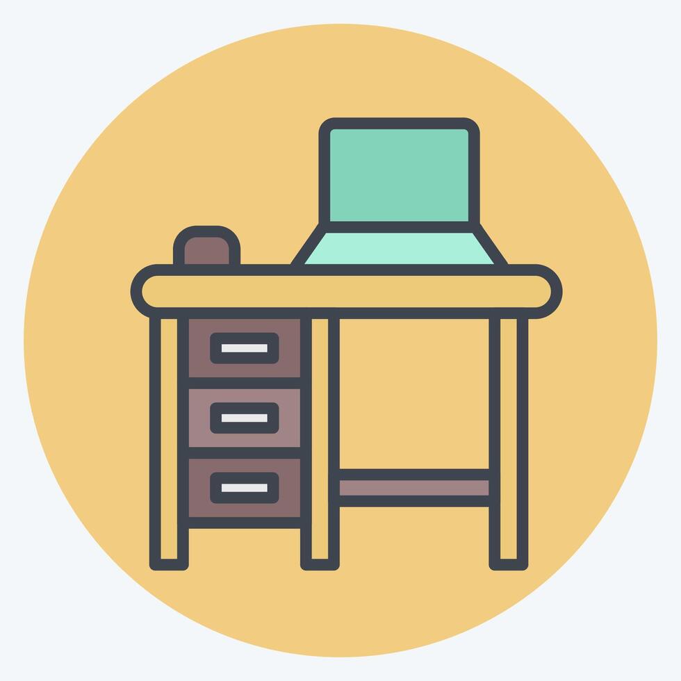 Icon Workplace. related to Remote Working symbol. color mate style. simple design illustration vector