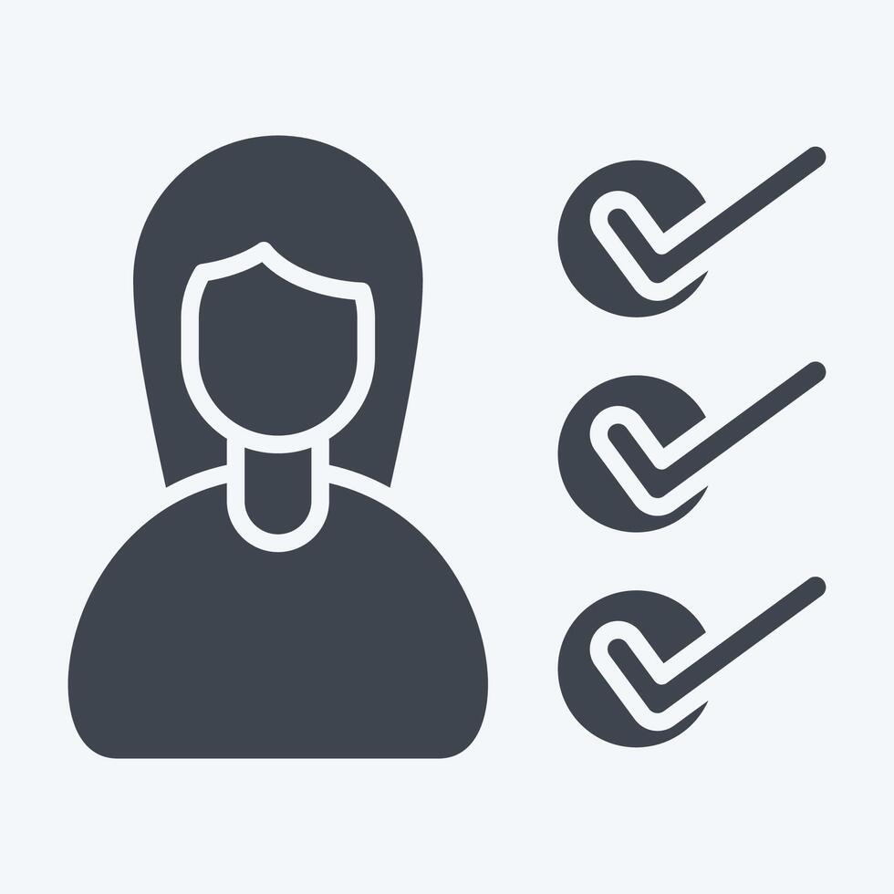 Icon Work Tasks. related to Remote Working symbol. glyph style. simple design illustration vector