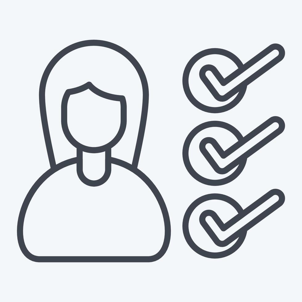 Icon Work Tasks. related to Remote Working symbol. line style. simple design illustration vector