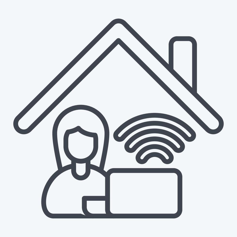 Icon Work From Remote Working 2. related to Remote Working symbol. line style. simple design illustration vector