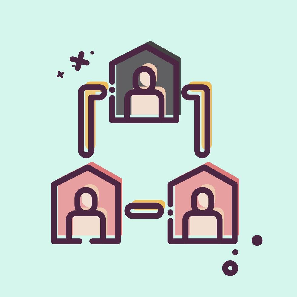 Icon Team Collaboration. related to Remote Working symbol. MBE style. simple design illustration vector