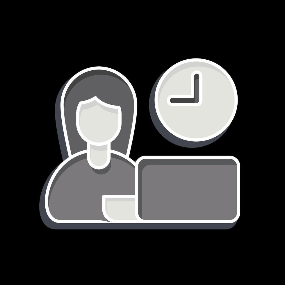 Icon Time Management. related to Remote Working symbol. glossy style. simple design illustration vector