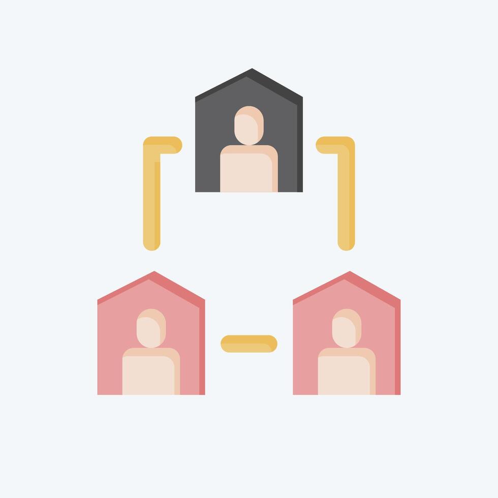Icon Team Collaboration. related to Remote Working symbol. flat style. simple design illustration vector