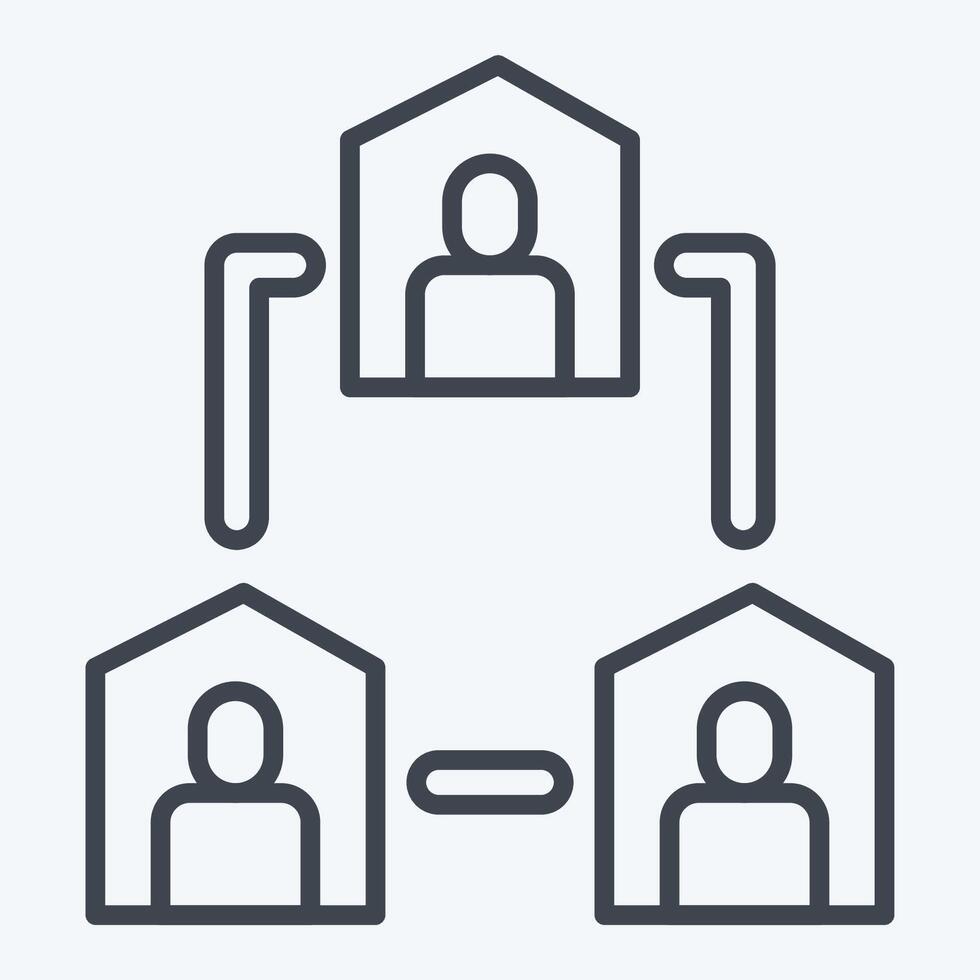 Icon Team Collaboration. related to Remote Working symbol. line style. simple design illustration vector