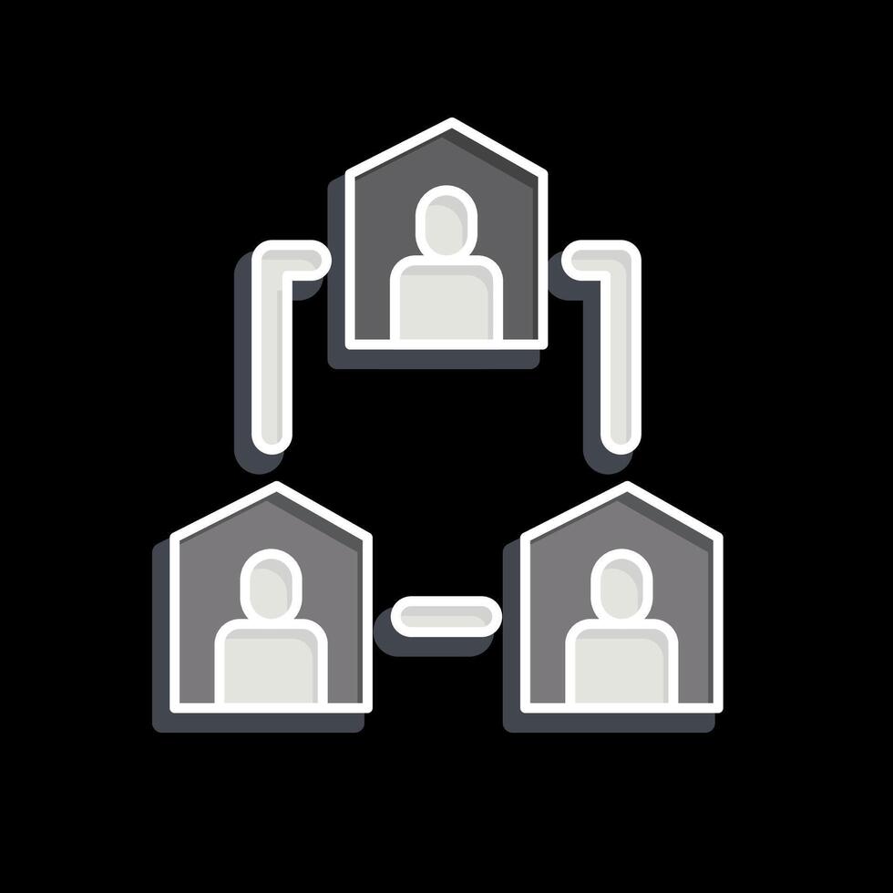 Icon Team Collaboration. related to Remote Working symbol. glossy style. simple design illustration vector