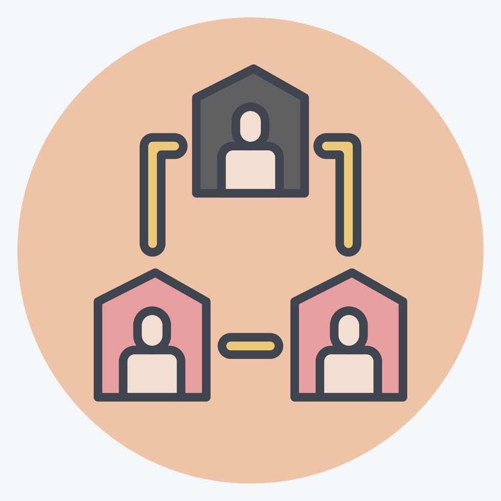 Icon Team Collaboration. related to Remote Working symbol. color mate style. simple design illustration vector