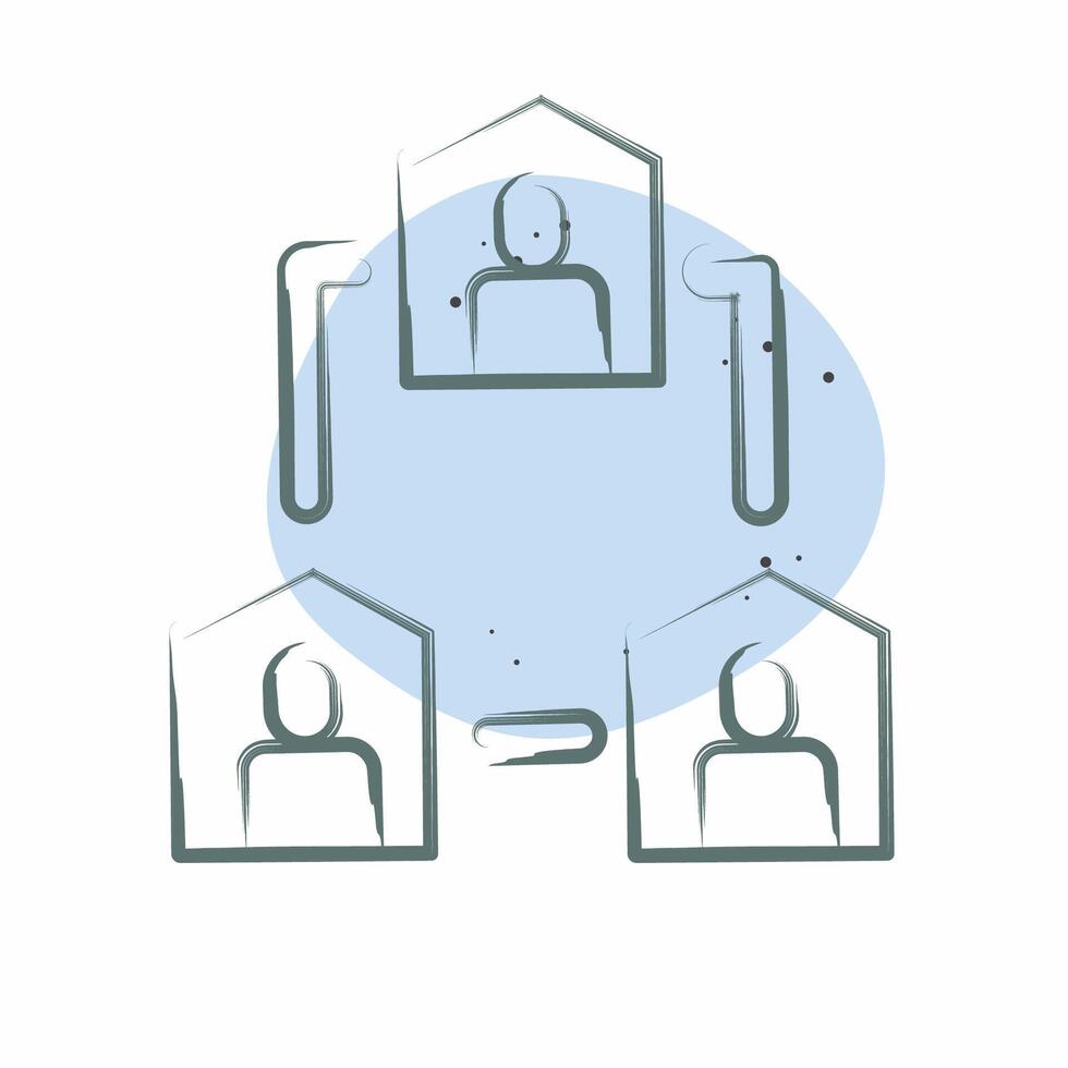 Icon Team Collaboration. related to Remote Working symbol. Color Spot Style. simple design illustration vector